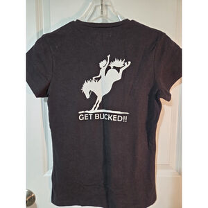 Jillaroo Australia Girls Youth Size 12 Short Sleeve T Black Horses GET Bucked